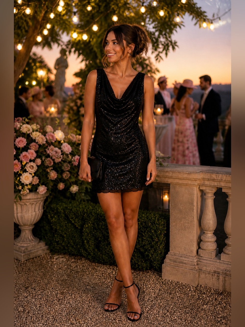 Max Studio Black Sequin Mini Dress